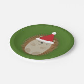 かわいいサンタハリネズミ ペーパープレート (アングル)
