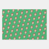 かわいいサンタハリネズミ ラッピングペーパーシート (正面)