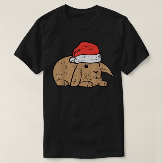 かわいいサンタバニークリスマスPJsクリスマスパジャマ女性 Tシャツ (デザイン正面)