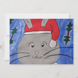 かわいいサンタバニーフラットクリスマスカード シーズンカード