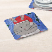 かわいいサンタバニー ペーパーコースター (アングル)