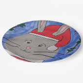 かわいいサンタバニー ペーパープレート (アングル)