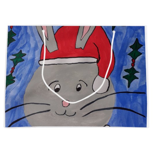 かわいいサンタバニー ラージペーパーバッグ (正面)