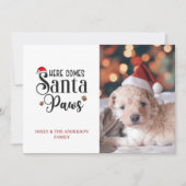 かわいいサンタパウズの犬のクリスマス写真 シーズンカード (正面)