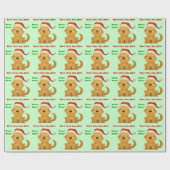 かわいいサンタパピーのクリスマス ラッピングペーパー (フラット)