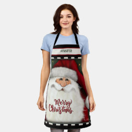 かわいいサンタパーソナライズされたクリスマス エプロン