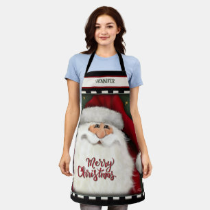 かわいいサンタパーソナライズされたクリスマス エプロン