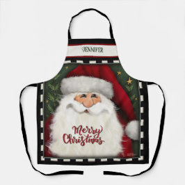 かわいいサンタパーソナライズされたクリスマス エプロン