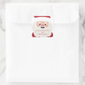 かわいいサンタパーソナライズされたークリスマスギフトシール スクエアシール (バッグ)