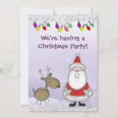 かわいいサンタフェイク宝石クリスマス招待状 招待状 (正面)