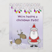 かわいいサンタフェイク宝石クリスマス招待状 招待状 (正面/裏面)