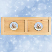 かわいいサンタフォークアートキッズクリスマススノーフレーク セラミックノブ