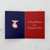 かわいいサンタフクロウホリデーズカードと文字 シーズンカード (内部)