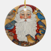 かわいいサンタブルーの鳥たち セラミックオーナメント (裏面)