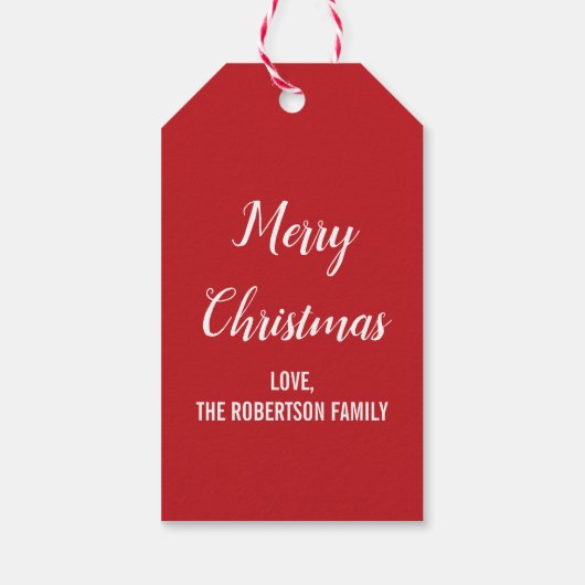 かわいいサンタベアのクリスマスタグ、ホリデー ギフトタグ (裏面)