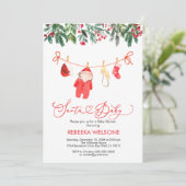 かわいいサンタベビークリスマスベビーシャワー 招待状 (スタンド正面)