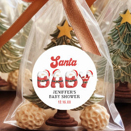 かわいいサンタベビークリスマスホリデーベビーシャワー ラウンドシール