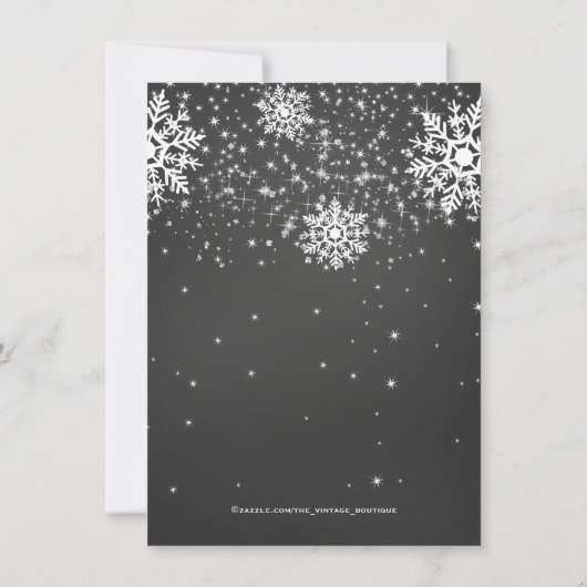 かわいいサンタベビースノーフレーク赤ちゃんシャワー 招待状 (裏面)