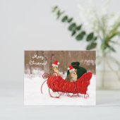 かわいいサンタベビーチップムンクスインスリー葉書 シーズンポストカード (スタンド正面)