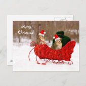 かわいいサンタベビーチップムンクスインスリー葉書 シーズンポストカード (正面/裏面)