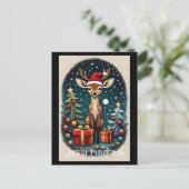 かわいいサンタベビーディアクリスマスツリーギフト ポストカード (スタンド正面)