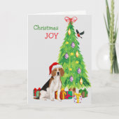 かわいいサンタベーグルとクリスマスツリー シーズンカード (正面)