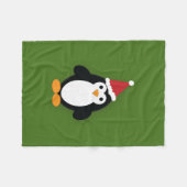 かわいいサンタペンギン フリースブランケット (正面(横))