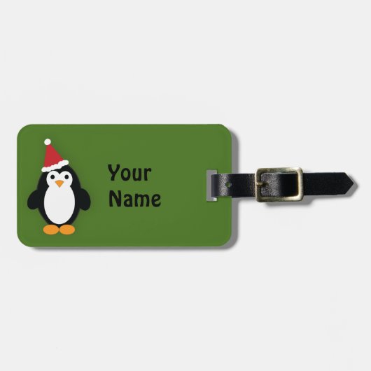 かわいいサンタペンギン ラゲッジタグ (正面横)