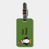 かわいいサンタペンギン ラゲッジタグ (正面縦)