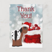 かわいいサンタホースとギフトホリデー ポストカード (正面)