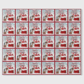 かわいいサンタホースnギフトハッピーホリデークリスマス ラッピングペーパー (フラット)