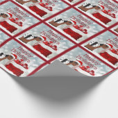 かわいいサンタホースnギフトハッピーホリデークリスマス ラッピングペーパー (角)