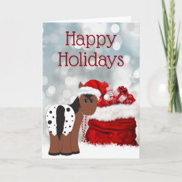 かわいいサンタホースn贈り物ハッピーホリデーズクリスマス シーズンカード