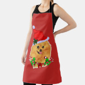 かわいいサンタポメラニア犬クリスマス エプロン (インサイチュ)