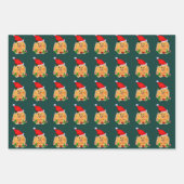 かわいいサンタポメラニア犬クリスマス ラッピングペーパーシート (正面2)