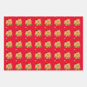 かわいいサンタポメラニア犬クリスマス ラッピングペーパーシート (正面)