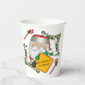 かわいいサンタメッセージボードクリスマス 紙コップ (裏面)