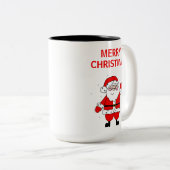かわいいサンタメリークリスマスツートーンコーヒーマグ ツートーンマグカップ (正面右)