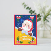 かわいいサンタメリークリスマスホリデーカード シーズンカード (スタンド正面)