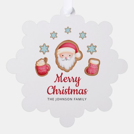 かわいいサンタメリークリスマス オーナメントカード (裏面)