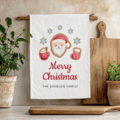 かわいいサンタメリークリスマス キッチンタオル