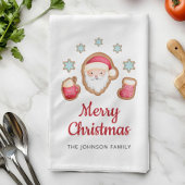 かわいいサンタメリークリスマス キッチンタオル