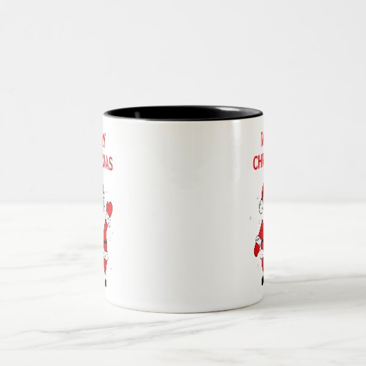 かわいいサンタメリークリスマス ツートーンマグカップ (中央)