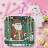 かわいいサンタメリークリスマス ペーパープレート (パーティー)