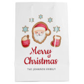 かわいいサンタメリークリスマス ミディアムペーパーバッグ (裏面)