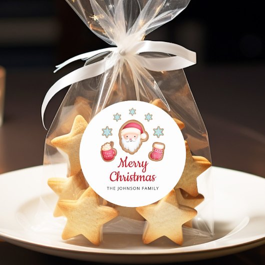 かわいいサンタメリークリスマス ラウンドシール