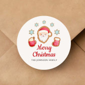 かわいいサンタメリークリスマス ラウンドシール