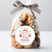 かわいいサンタメリークリスマス ラウンドシール