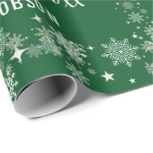 かわいいサンタユニコーンモダンの脚本名パーソナライズされた前 ラッピングペーパー (ロールコーナー)