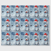 かわいいサンタリスのクリスマスのデカップページ ラッピングペーパー (フラット)